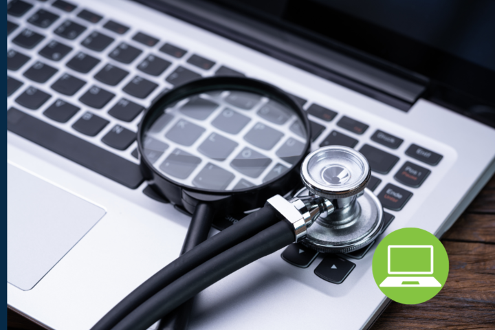 computer with a stethoscope