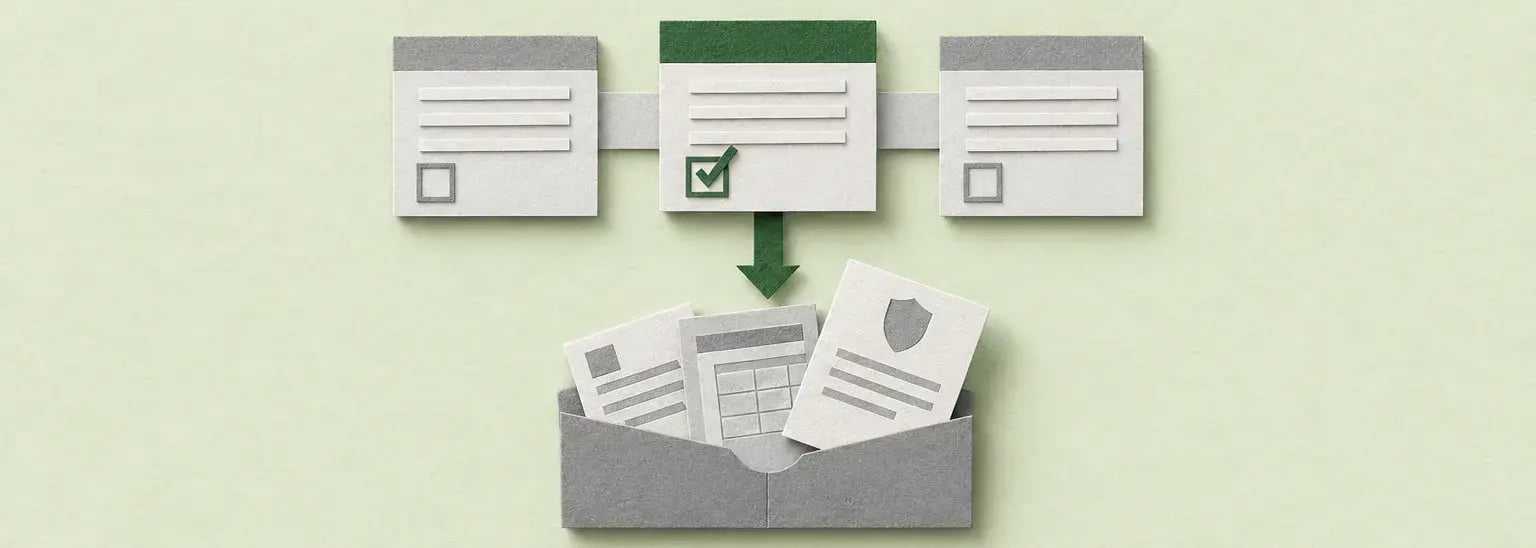 A selected benefits plan connects to a wallet of pay, tax and benefits documents.