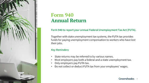 Form 940 Annual return