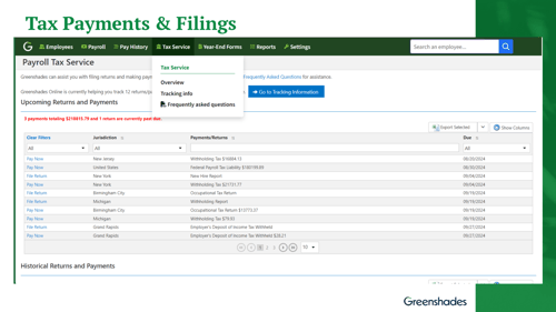 Greenshades Tax Payment Software