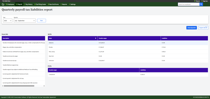 Quarterly Payroll Liabilities
