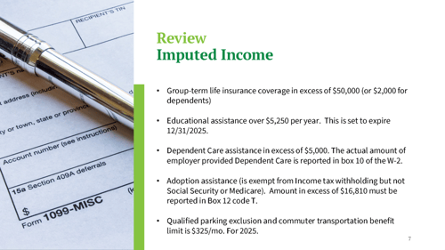 Reviewing Imputed Income