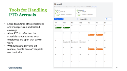 Tools for Handling PTO Accruals