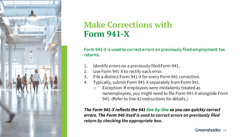 make corrections with Form 941-x