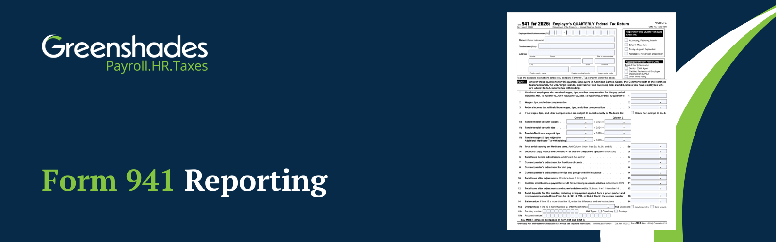 Form 941 Reporting 2026 blog header