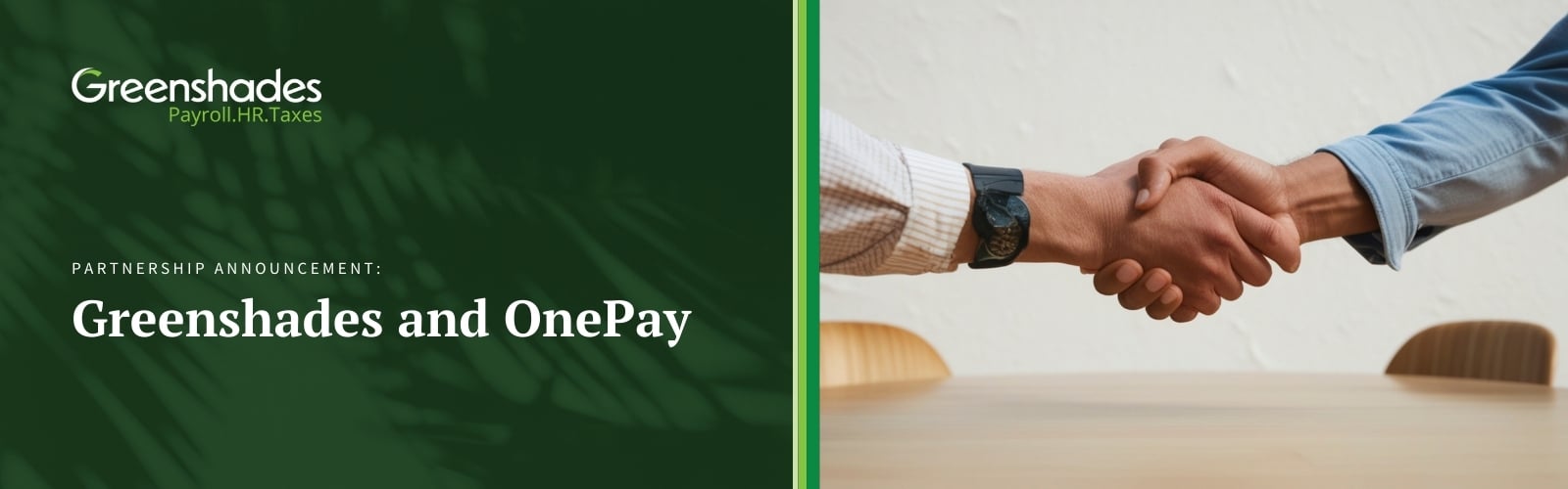 Greenshades and OnePay blog header