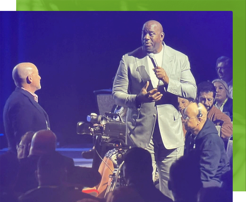 picture of magic johnson at american staffing world