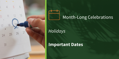 dates and important celebrations icons in calendar