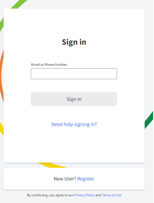 screenshot of the Green Employee Login