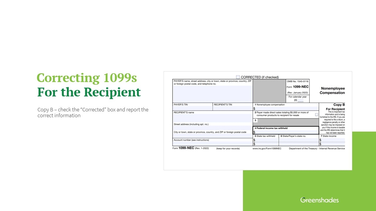 correcting 1099s for the recipient