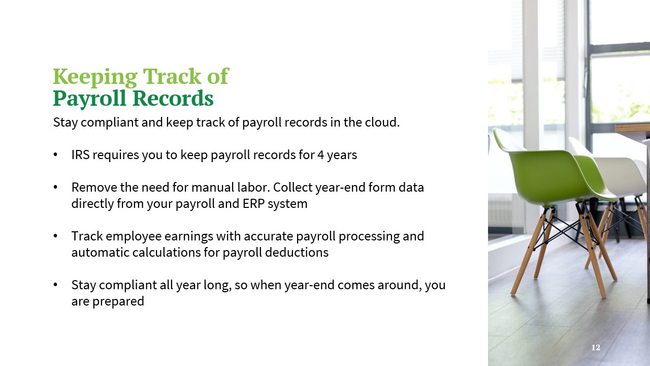 kkep track of payroll records